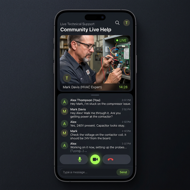 Community Chat Interface Mockup
